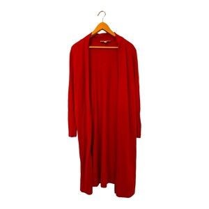 LOFT Long orange Lightweight Open Cardigan Sweater Women’s Size Medium